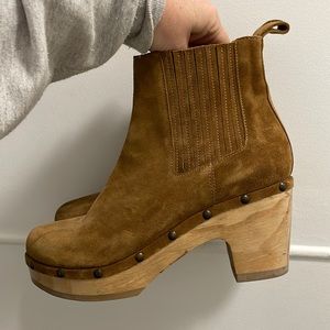 POLO RALPH LAUREN Pull On Suede Clog Boot SZ 9 Made in Spain